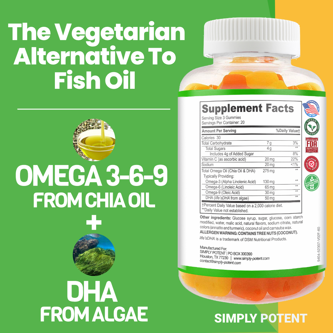 Simply Potent Omega 3 6 9 from Chia oil - The vegetarian alternative to fish oil