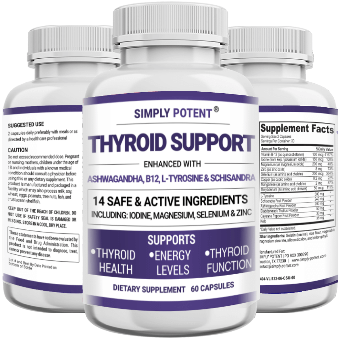 Simply Potent 2 in 1 Thyroid & Adrenal Support Supplement