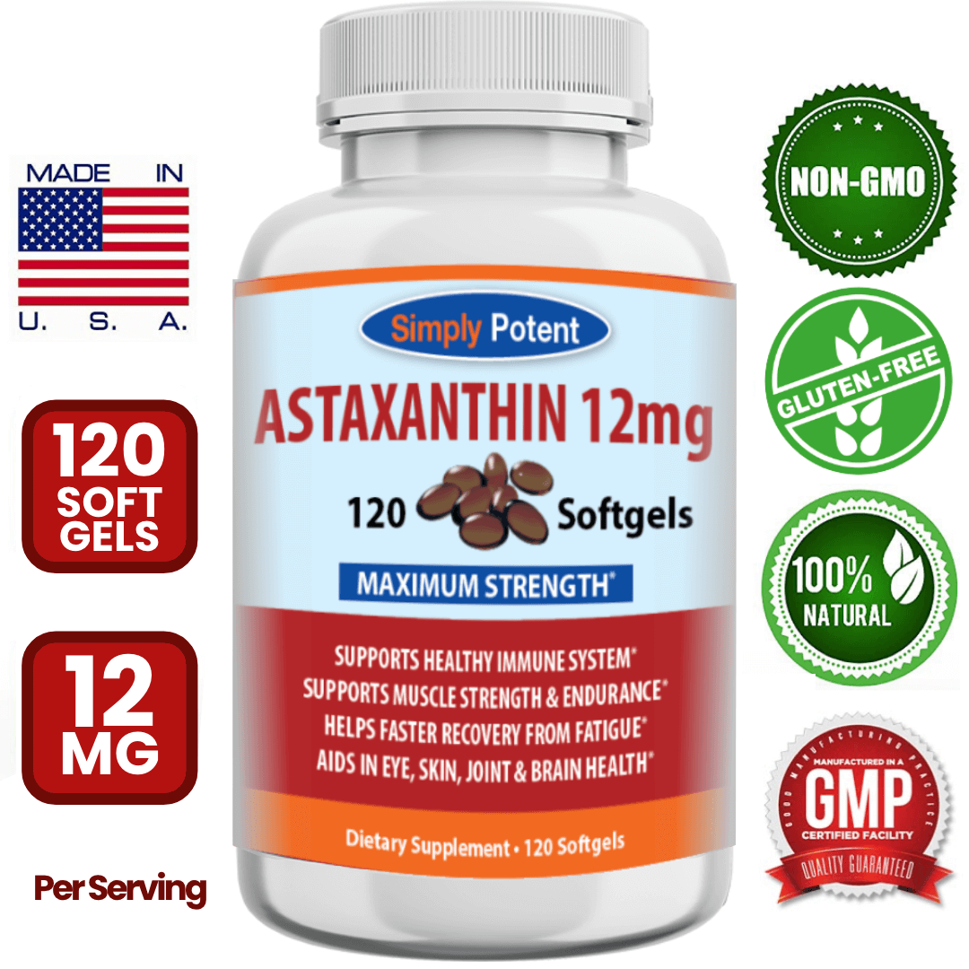 Buy Astaxanthin Supplement 12mg Softgels - Natural Antioxidant | Simply ...