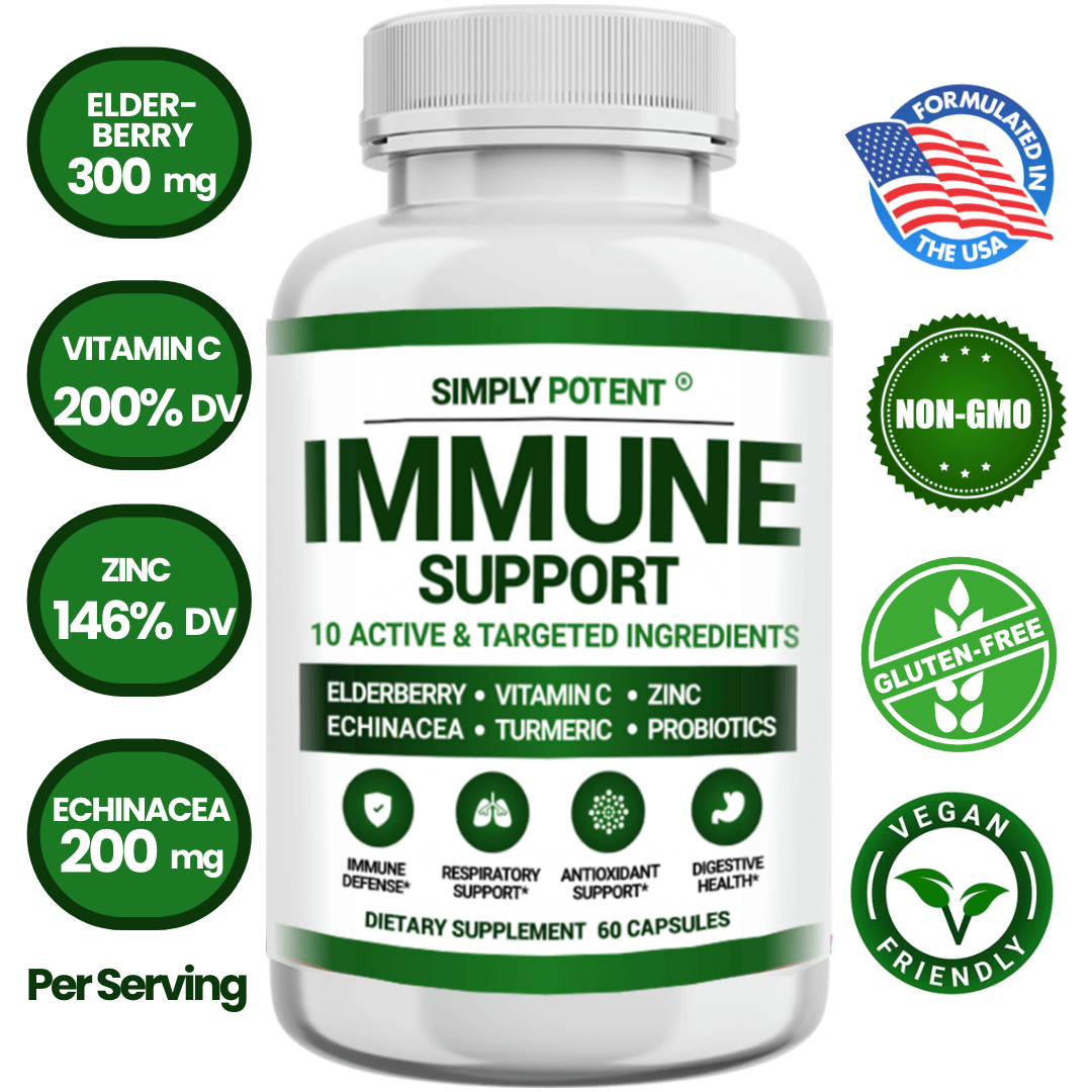 Immune System Support Supplement with Elderberry, Vitamin C & Zinc ...